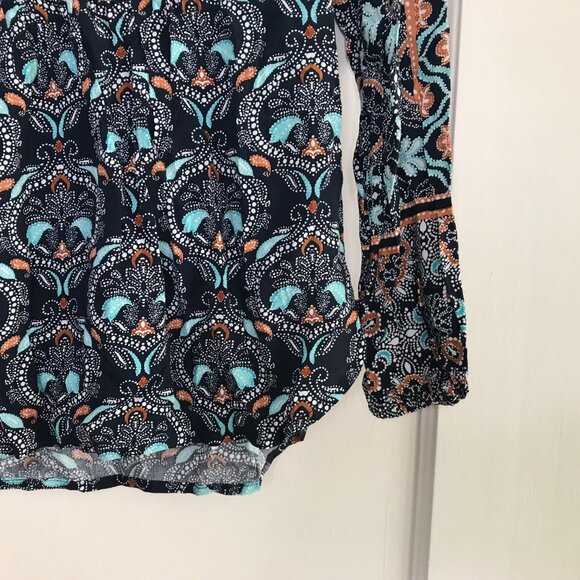 LOFT | Mosaic Split Neck Blouse - Picture 5 of 9